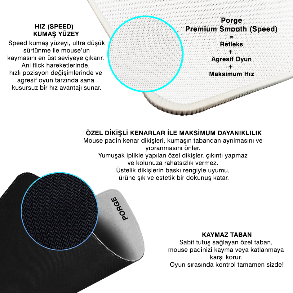 Porge Premium 80x30 cm Kişiselleştirilebilir Gaming Mouse Pad